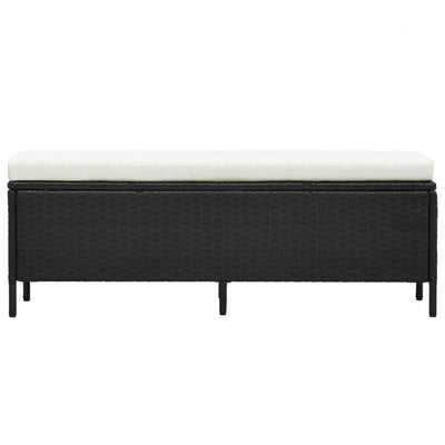 vidaXL 3 Piece Garden Lounge Set with Cushions Poly Rattan Black