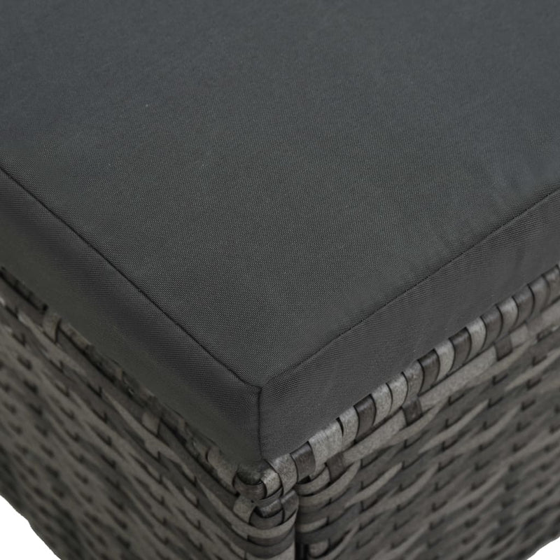 vidaXL 3 Piece Garden Lounge Set with Cushions Poly Rattan Black