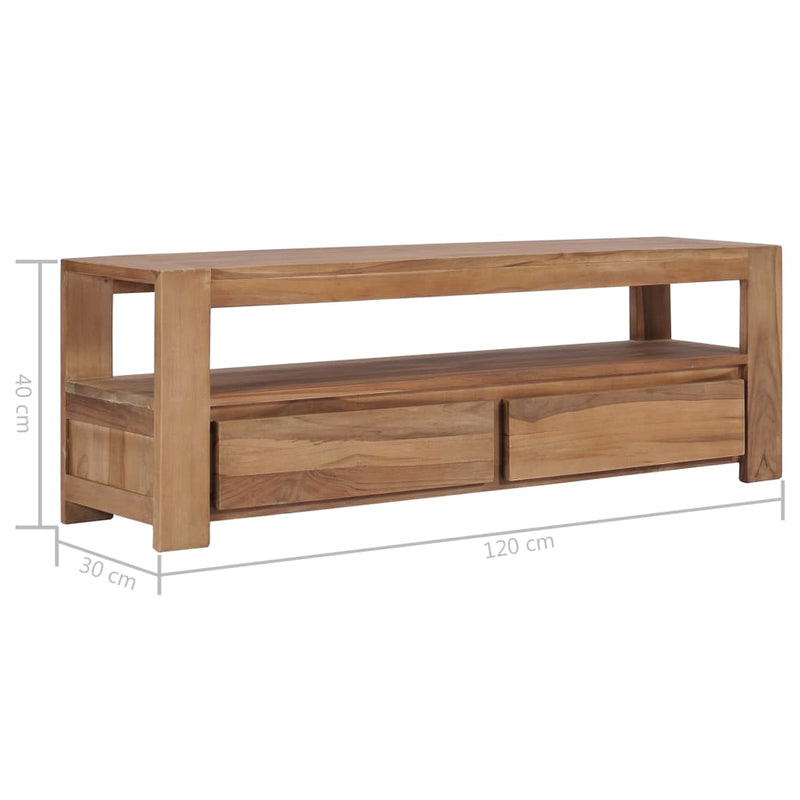 vidaXL TV Cabinet 120x30x40 cm Solid Teak Wood