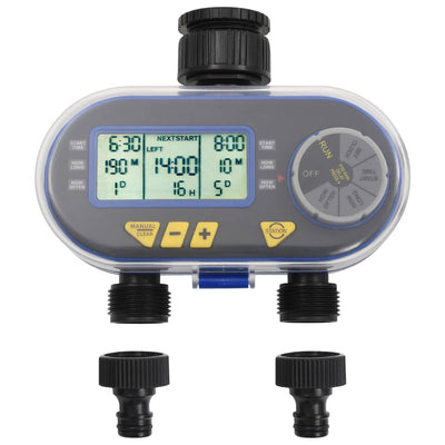 vidaXL Automatic Digital Water Timer with Dual Outlet