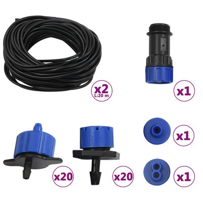 vidaXL 142 Piece Outdoor Automatic Drip Watering Kit with Water Timer