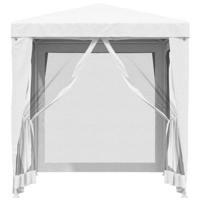 vidaXL Party Tent with 4 Mesh Sidewalls 2x2 m White