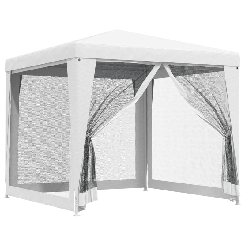 vidaXL Party Tent with 4 Mesh Sidewalls 4x4 m White