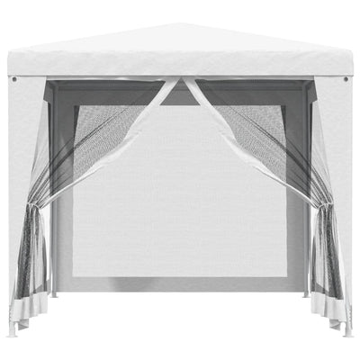 vidaXL Party Tent with 4 Mesh Sidewalls 4x4 m White