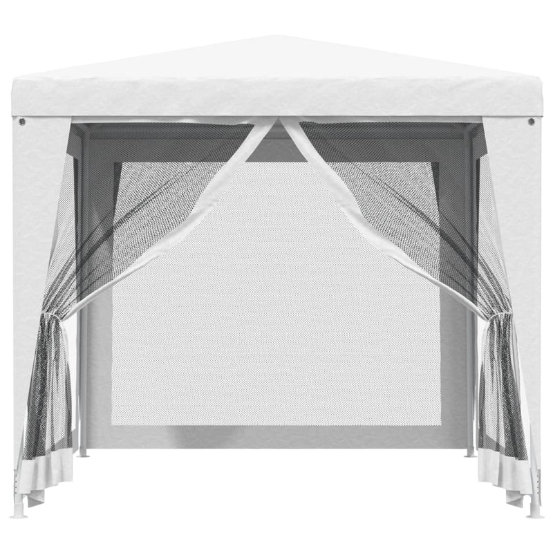 vidaXL Party Tent with 4 Mesh Sidewalls 4x4 m White