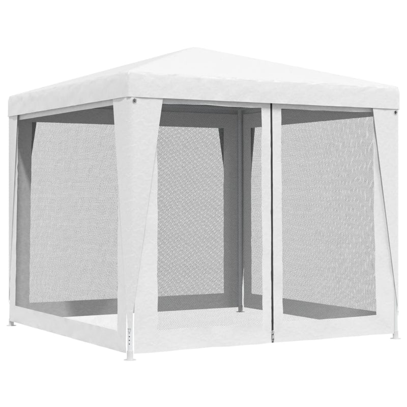 vidaXL Party Tent with 4 Mesh Sidewalls 4x4 m White