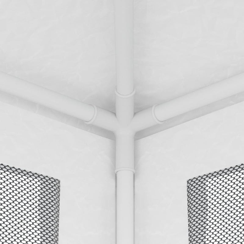 vidaXL Party Tent with 4 Mesh Sidewalls 4x4 m White