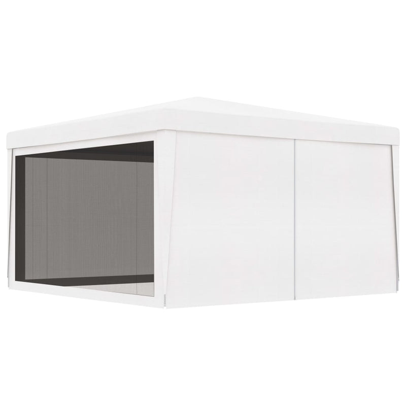 vidaXL Party Tent with 4 Mesh Sidewalls 4x4 m White