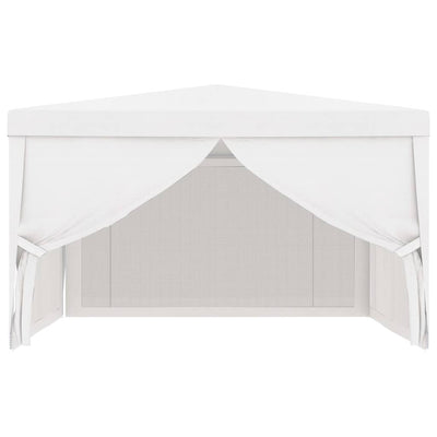 vidaXL Party Tent with 4 Mesh Sidewalls 4x4 m White