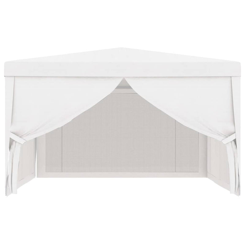 vidaXL Party Tent with 4 Mesh Sidewalls 4x4 m White