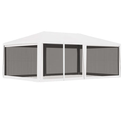 vidaXL Party Tent with 4 Mesh Sidewalls 4x4 m White