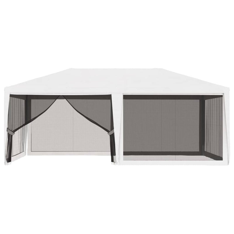 vidaXL Party Tent with 4 Mesh Sidewalls 4x4 m White