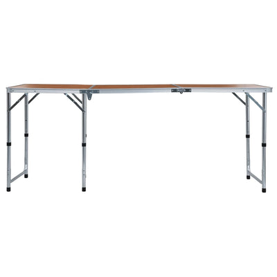 vidaXL Foldable Camping Table Aluminium 180x60 cm