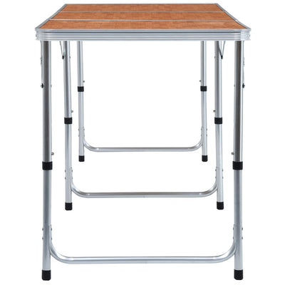 vidaXL Foldable Camping Table Aluminium 180x60 cm