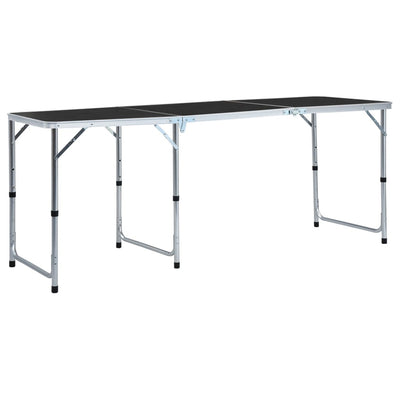 vidaXL Foldable Camping Table Aluminium 180x60 cm