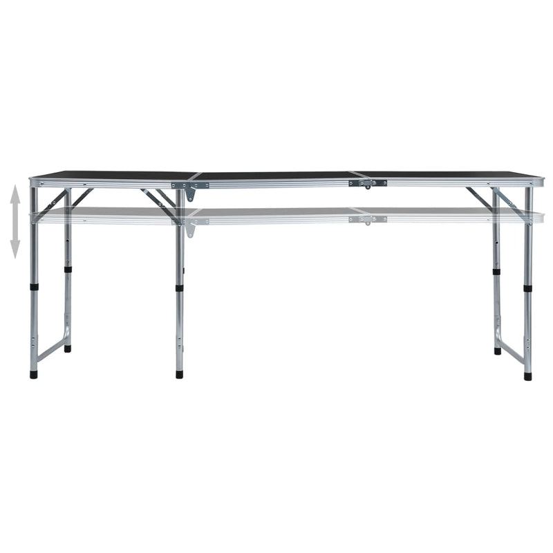 vidaXL Foldable Camping Table Aluminium 180x60 cm