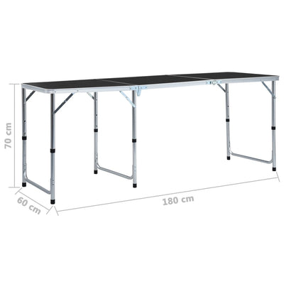 vidaXL Foldable Camping Table Aluminium 180x60 cm