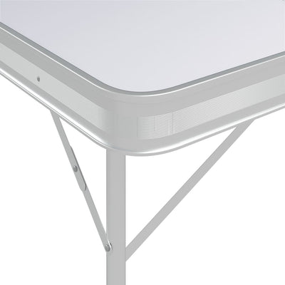 vidaXL Folding Camping Table with 2 Benches Aluminium Brown