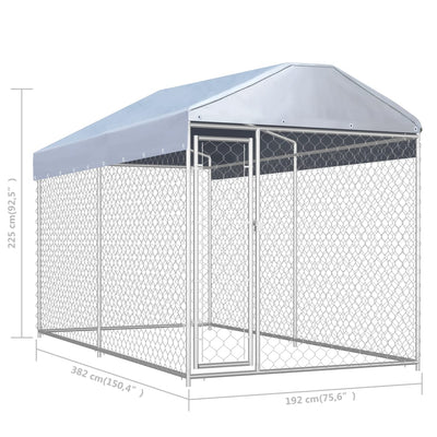 vidaXL Outdoor Dog Kennel with Canopy Top 382x192x225 cm