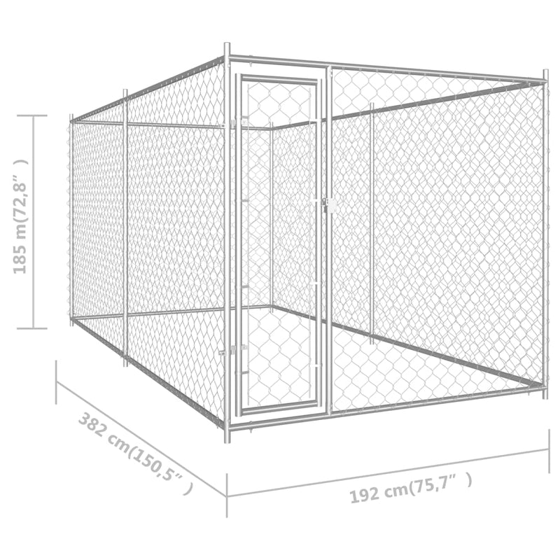 vidaXL Outdoor Dog Kennel 193x193x185 cm