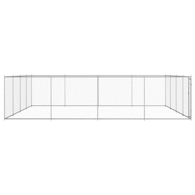 vidaXL Outdoor Dog Kennel Galvanised Steel 760x760x185 cm