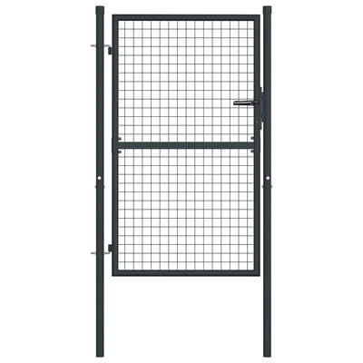 vidaXL Mesh Garden Gate Galvanised Steel 100x125 cm Grey