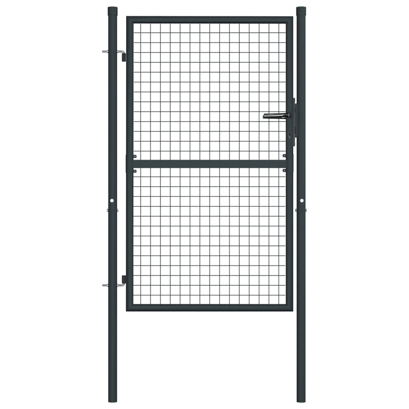 vidaXL Mesh Garden Gate Galvanised Steel 100x125 cm Grey