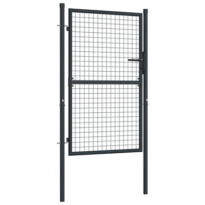 vidaXL Mesh Garden Gate Galvanised Steel 100x125 cm Grey