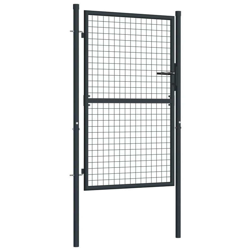vidaXL Mesh Garden Gate Galvanised Steel 100x125 cm Grey