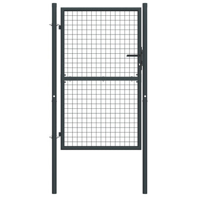 vidaXL Mesh Garden Gate Galvanised Steel 100x125 cm Grey
