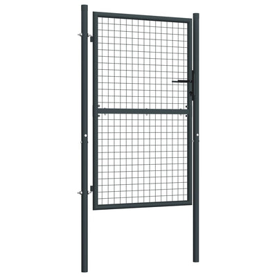 vidaXL Mesh Garden Gate Galvanised Steel 100x125 cm Grey