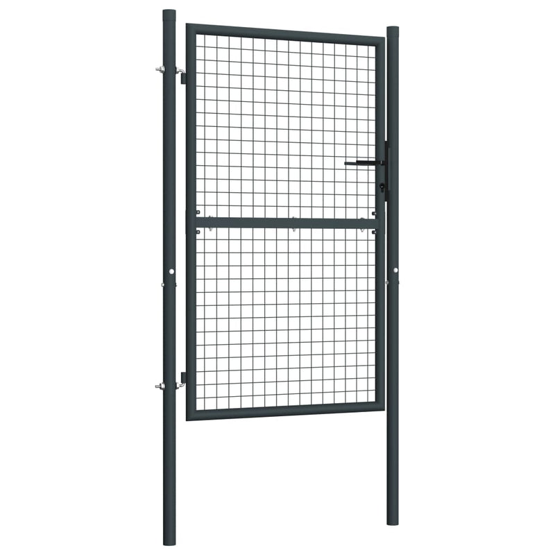 vidaXL Mesh Garden Gate Galvanised Steel 100x125 cm Grey