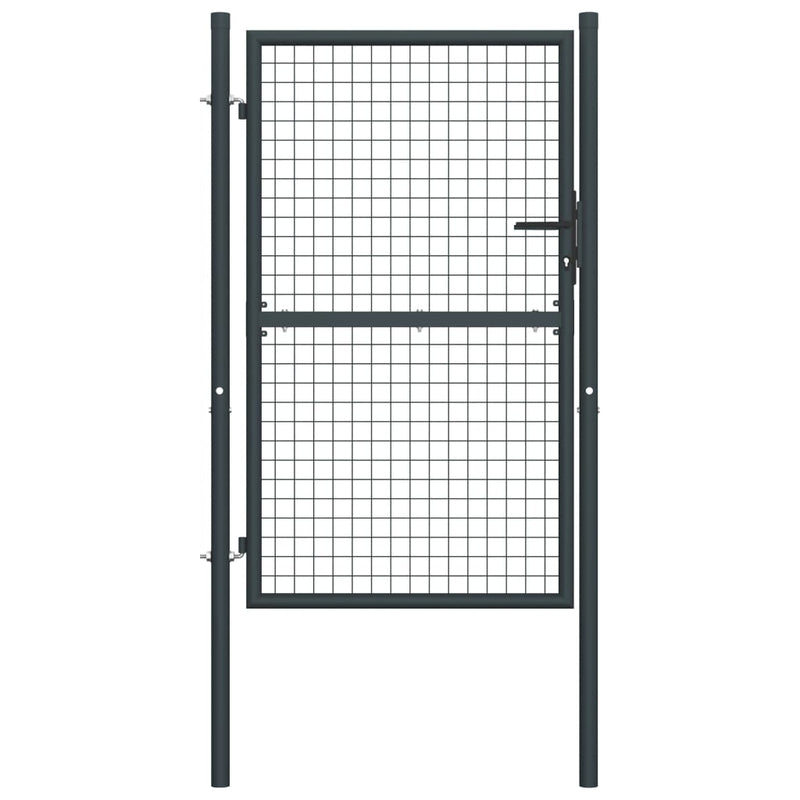 vidaXL Mesh Garden Gate Galvanised Steel 100x125 cm Grey