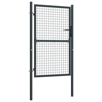 vidaXL Mesh Garden Gate Galvanised Steel 100x125 cm Grey