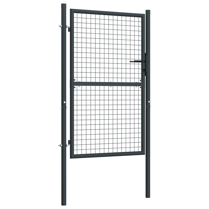 vidaXL Mesh Garden Gate Galvanised Steel 100x125 cm Grey
