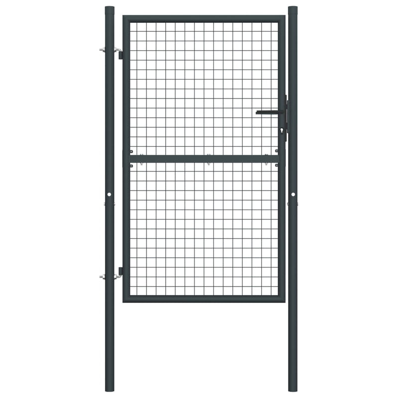 vidaXL Mesh Garden Gate Galvanised Steel 100x125 cm Grey