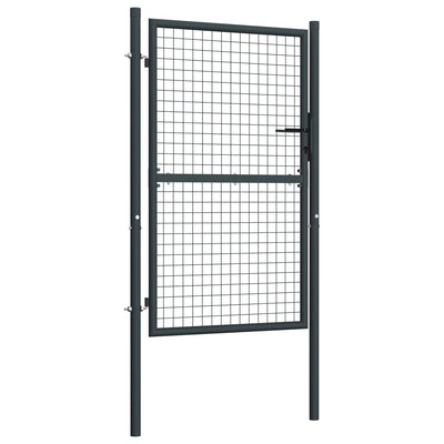 vidaXL Mesh Garden Gate Galvanised Steel 100x125 cm Grey