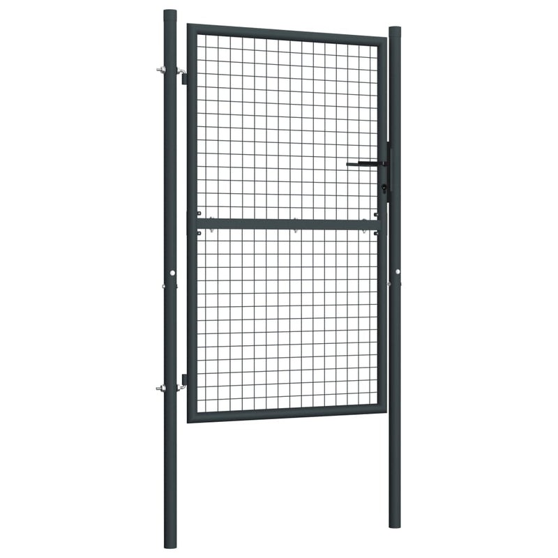 vidaXL Mesh Garden Gate Galvanised Steel 100x125 cm Grey