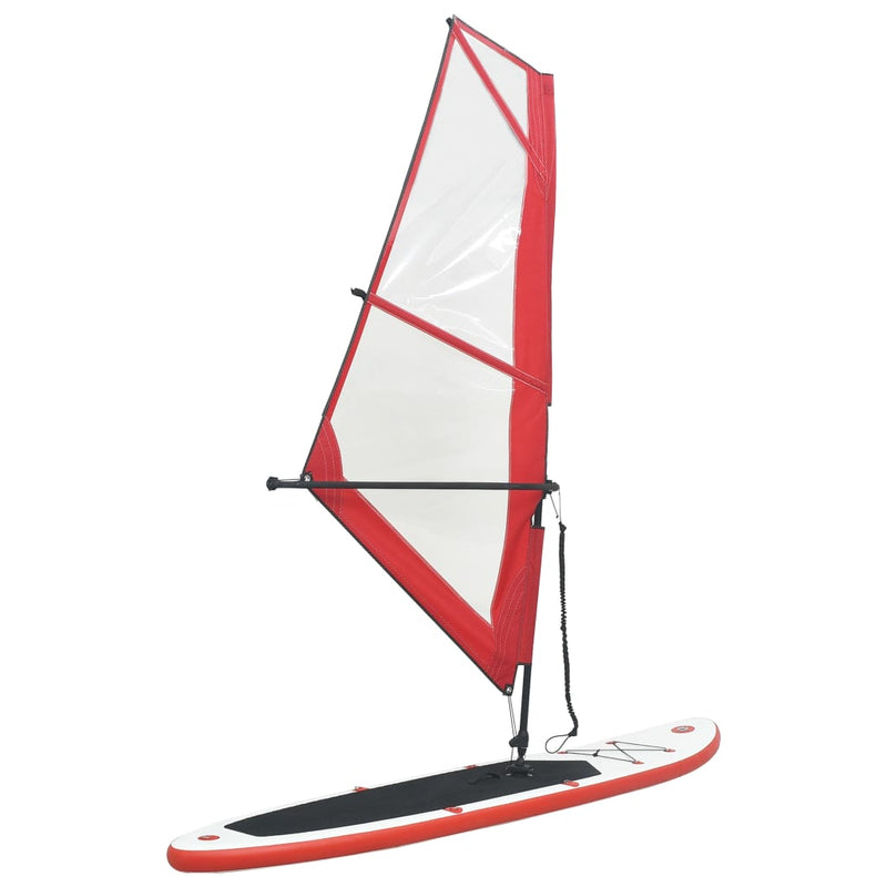 vidaXL Inflatable Stand Up Paddleboard with Sail Set Black and White