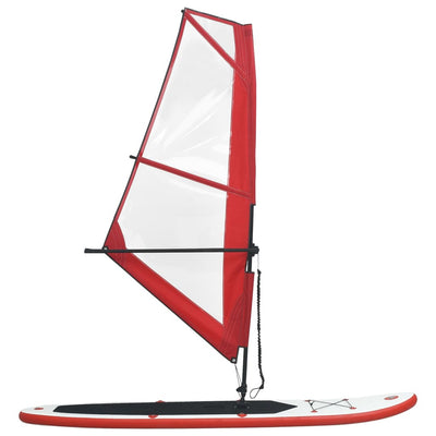 vidaXL Inflatable Stand Up Paddleboard with Sail Set Black and White