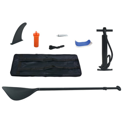 vidaXL Inflatable Stand Up Paddleboard with Sail Set Black and White