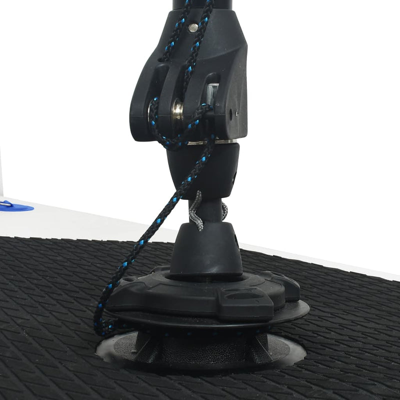 vidaXL Inflatable Stand Up Paddleboard with Sail Set Black and White