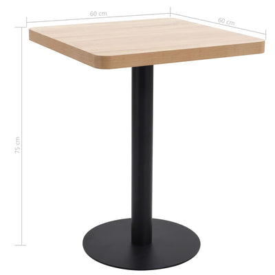 vidaXL Bistro Table Light Brown 60x60 cm MDF