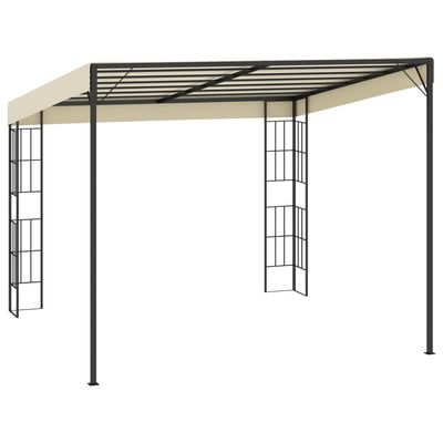 vidaXL Wall-mounted Gazebo 3x4 m Cream Fabric
