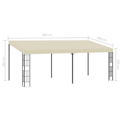 vidaXL Wall-mounted Gazebo 3x4 m Cream Fabric