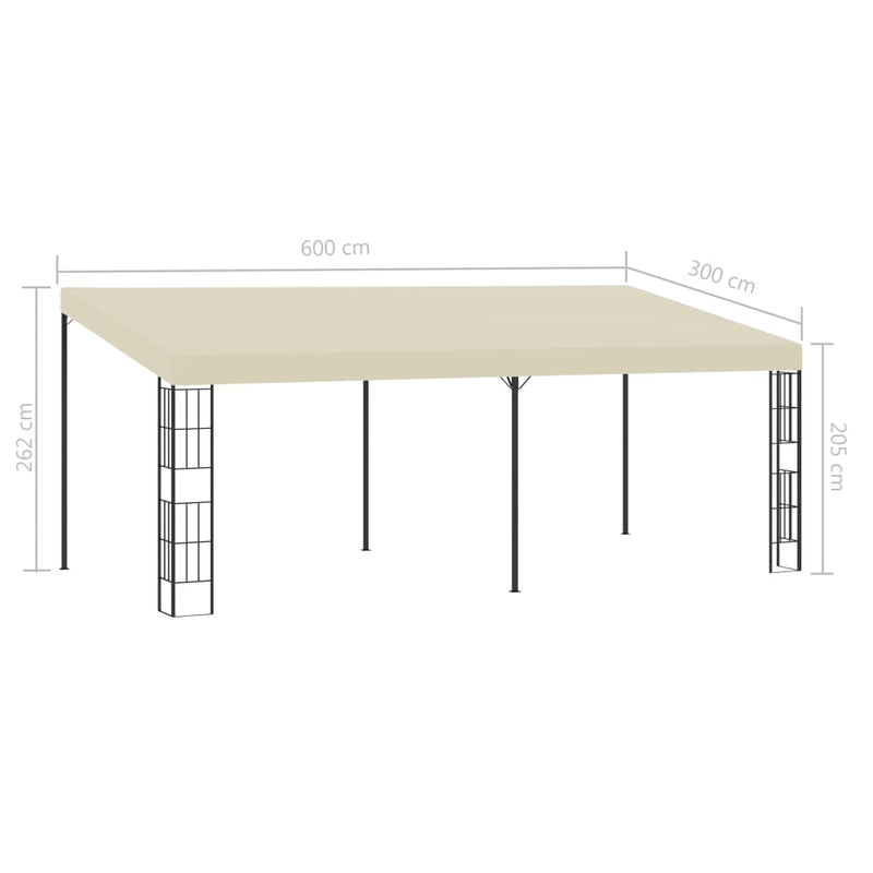 vidaXL Wall-mounted Gazebo 3x4 m Cream Fabric