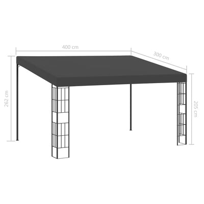vidaXL Wall-mounted Gazebo 3x3 m Anthracite Fabric
