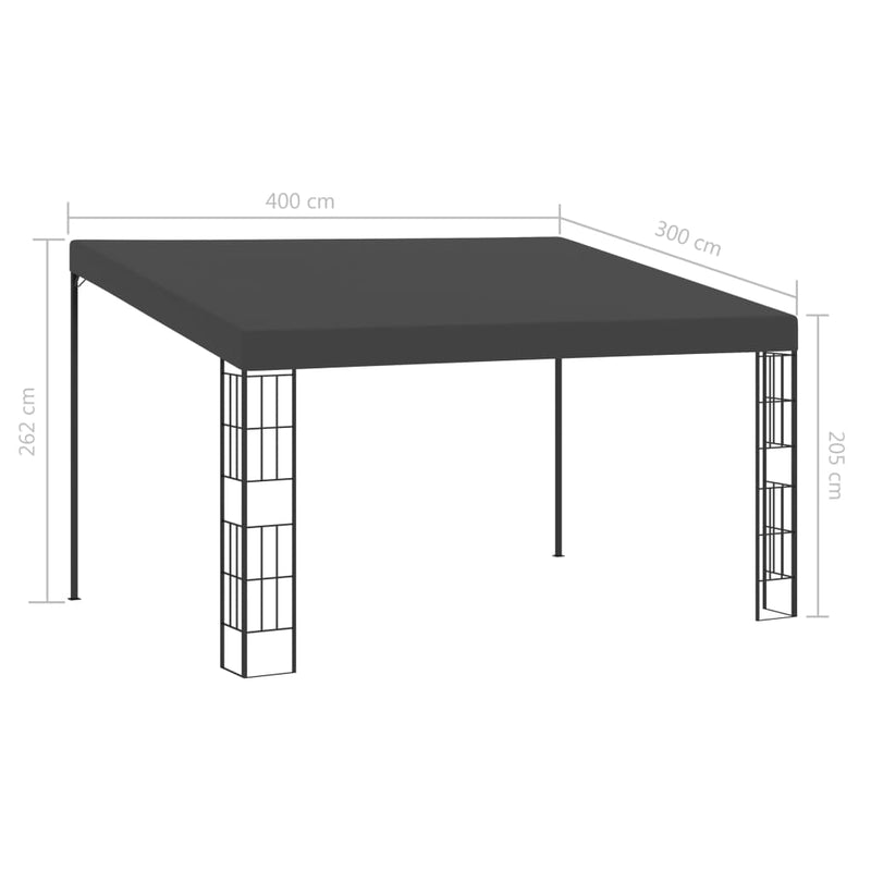 vidaXL Wall-mounted Gazebo 3x3 m Anthracite Fabric