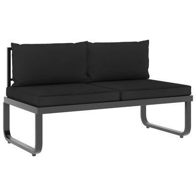 vidaXL 4 Piece Garden Corner Sofa Set with Cushions Aluminium and WPC