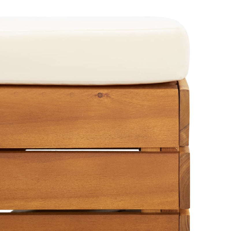 vidaXL Sectional Footrest 1 pc with Cushion Solid Acacia Wood